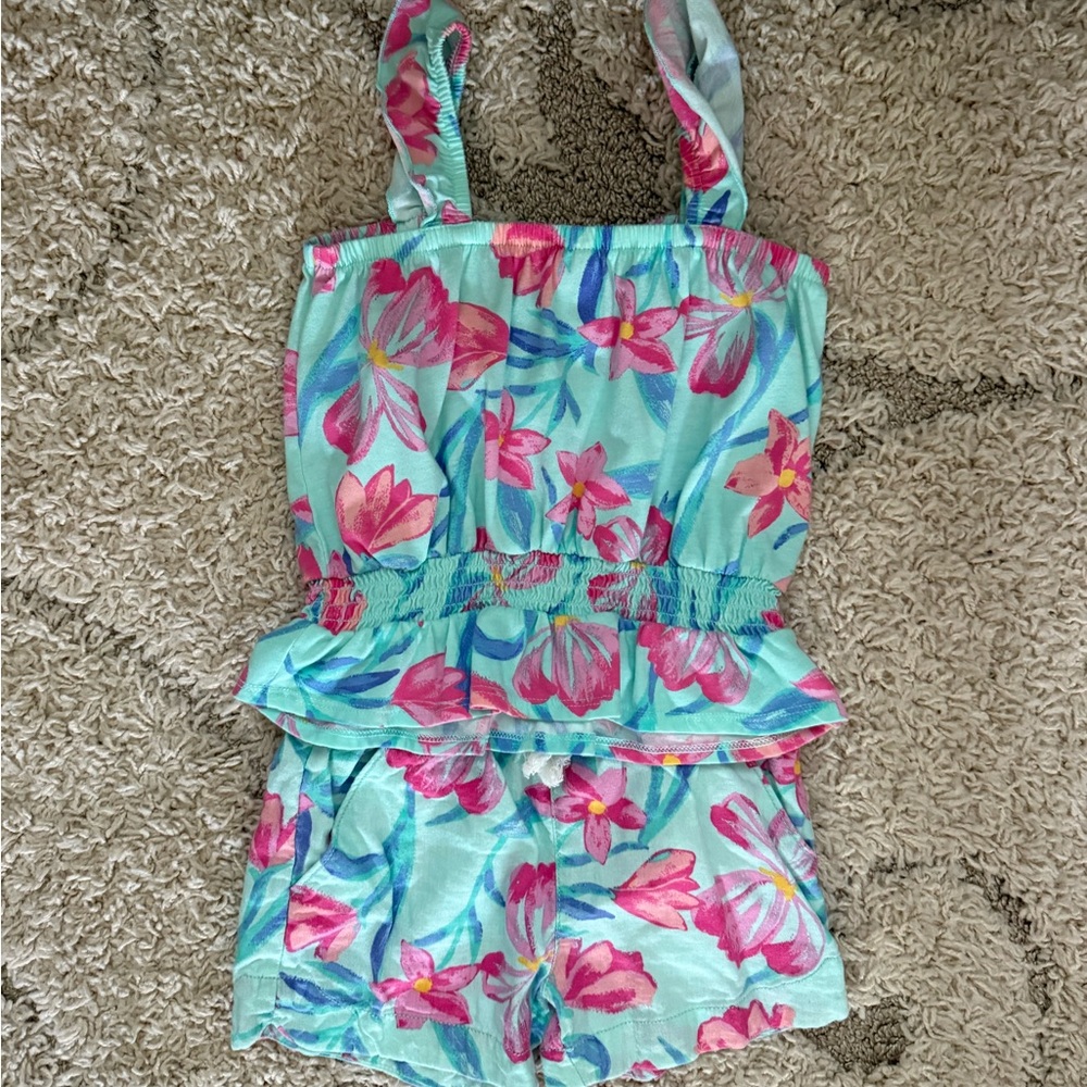 OshKosh B'gosh Floral Two Piece Set - Pink and Blue